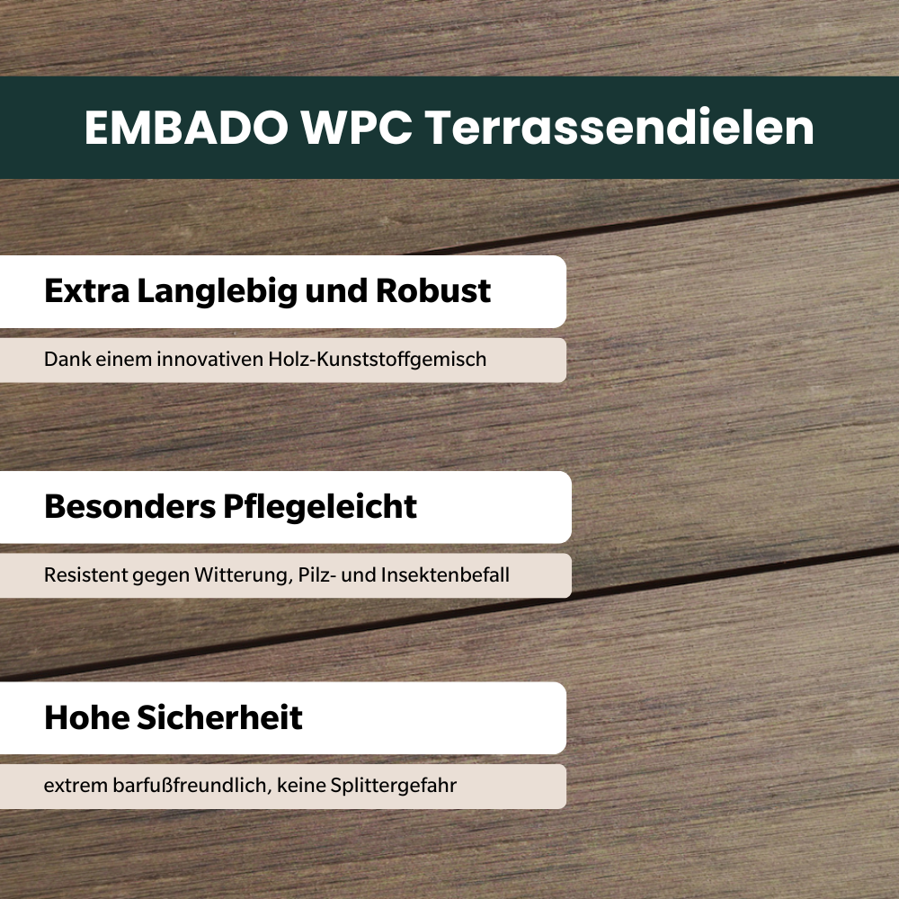 WPC-Komplettset Natur Antik Massivdiele