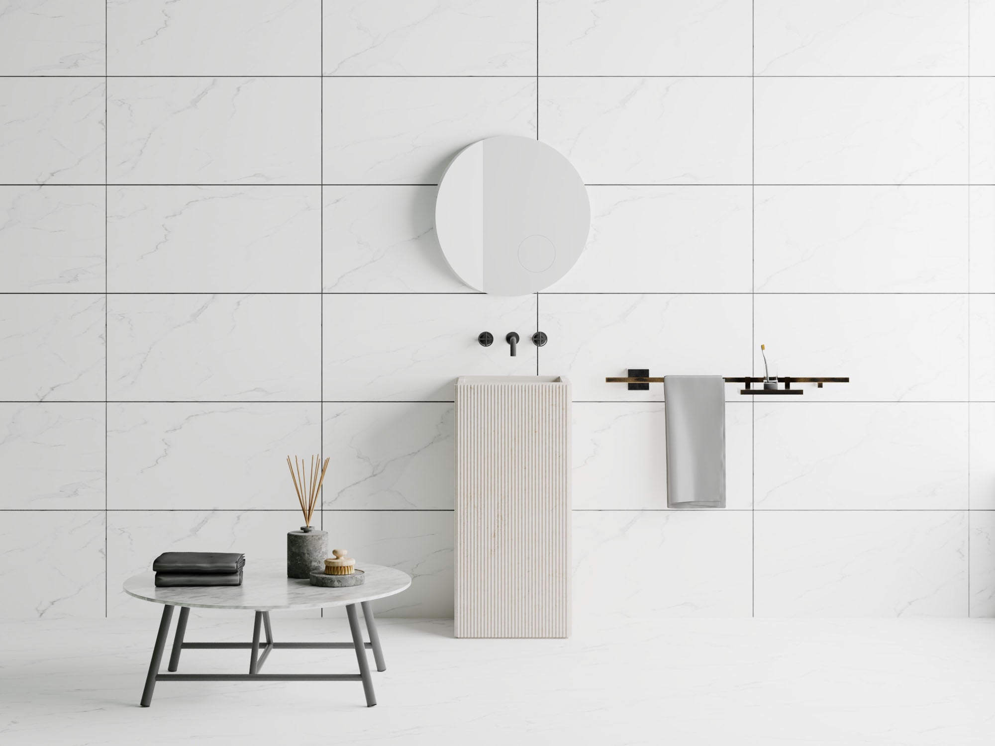 SPC-Wandverkleidung Marmor Weiß 800x400mm - Inhalt 1,92m²