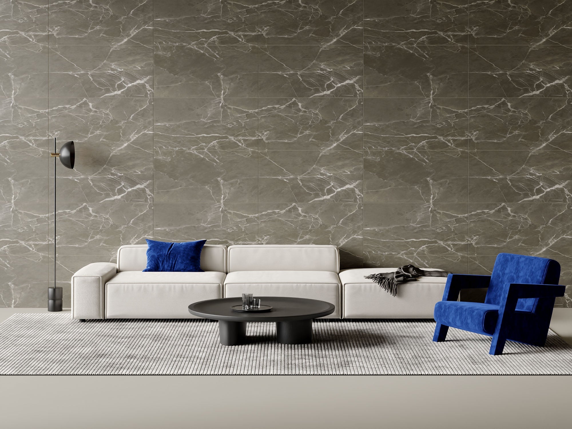 SPC-Wandverkleidung Marmor Anthrazit 800x400mm - Inhalt 1,92m²