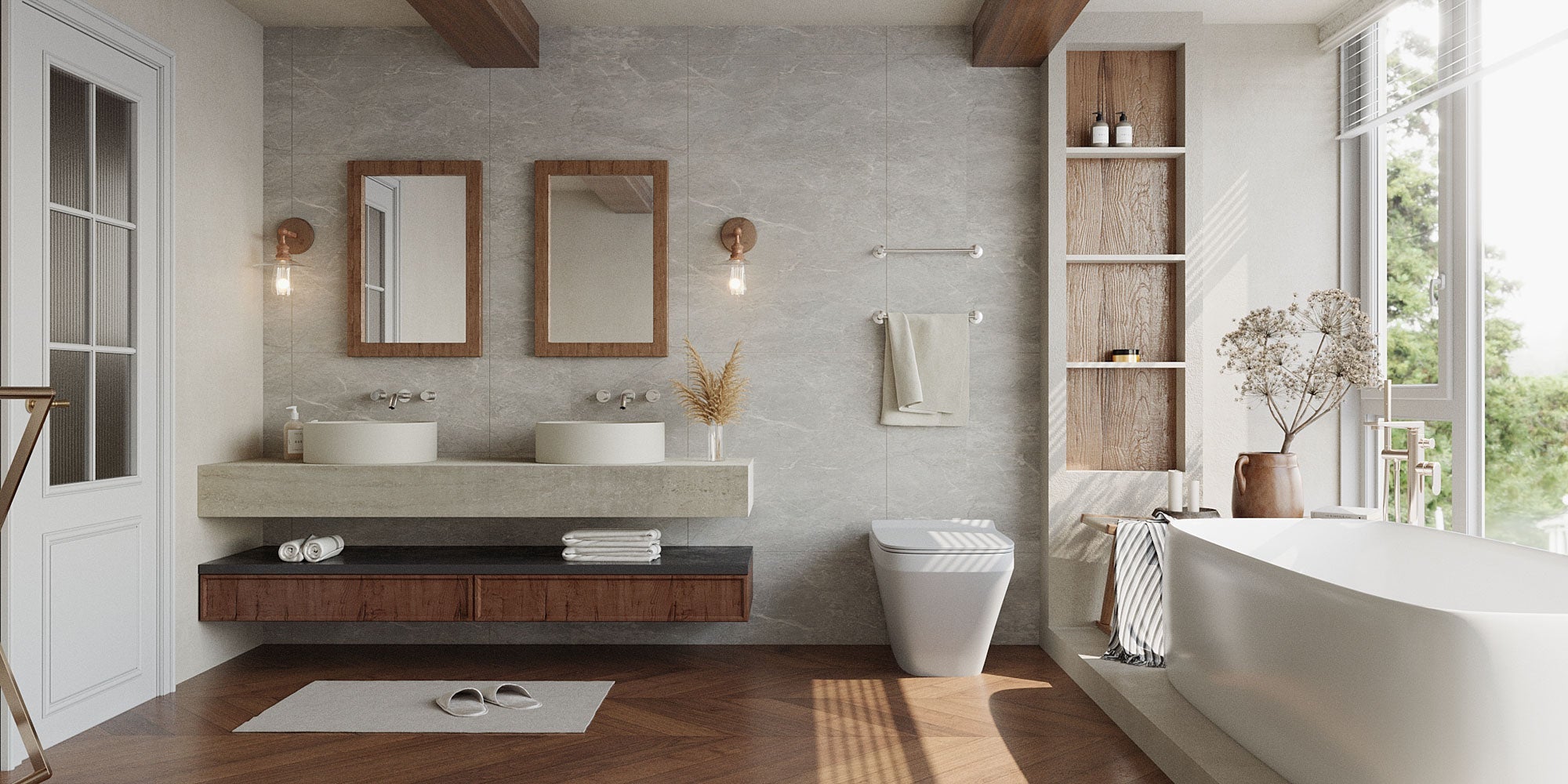 SPC-Wandverkleidung Beton Hellgrau 800x400mm - Inhalt 1,92m²