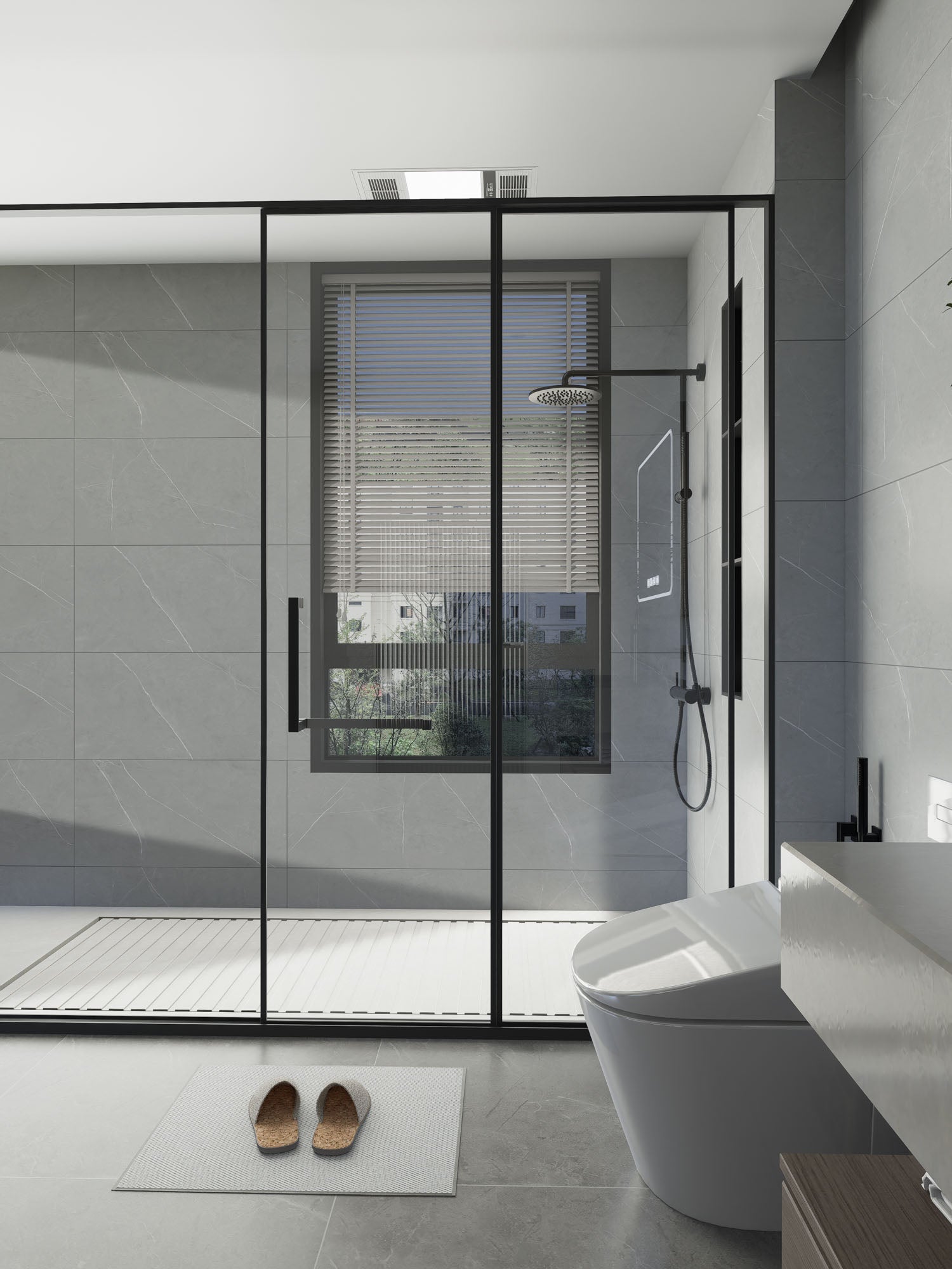 SPC-Wandverkleidung Grau Feinstruktur 800x400mm - Inhalt 1,92m²