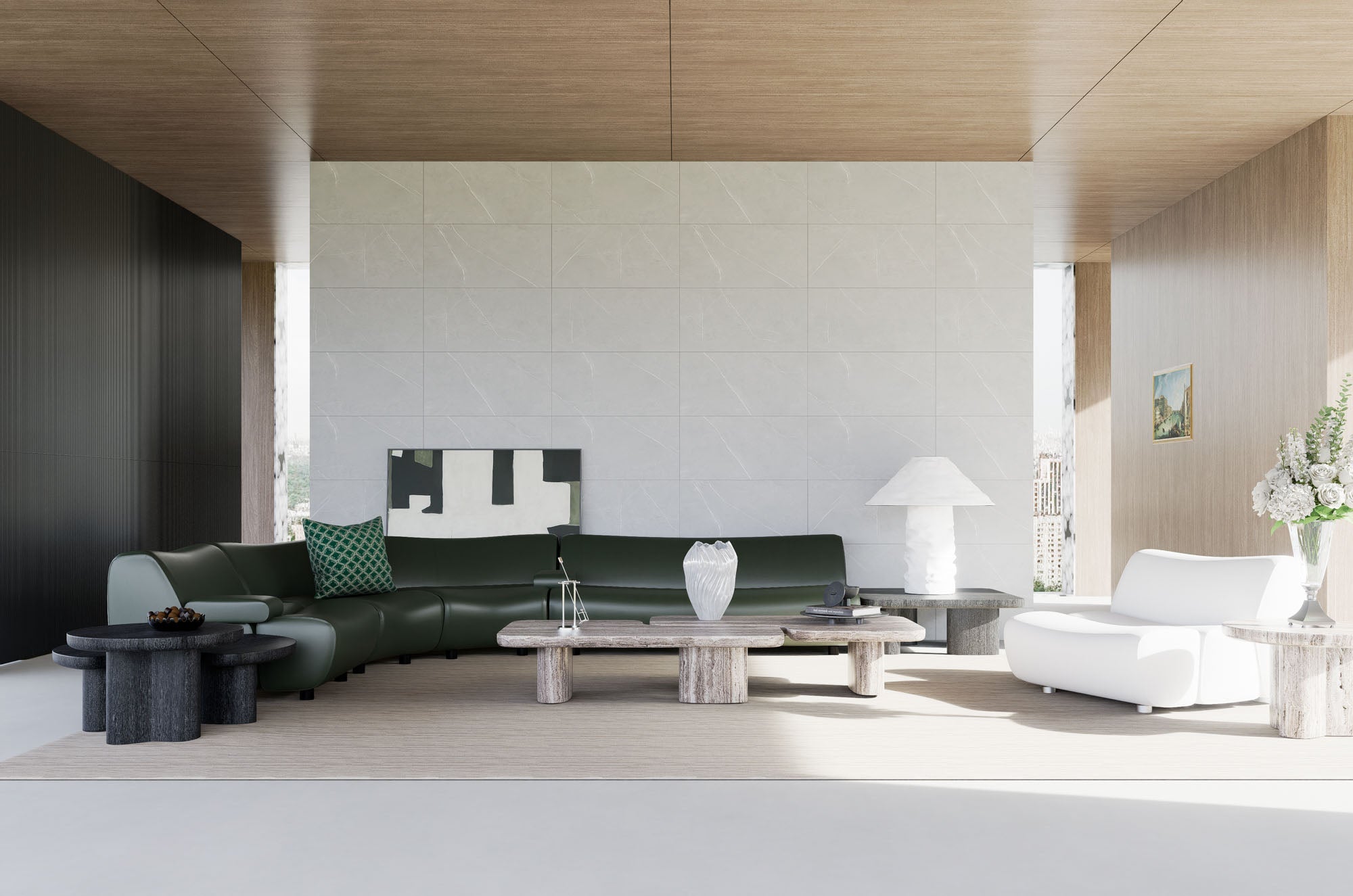 SPC-Wandverkleidung Grau Feinstruktur 800x400mm - Inhalt 1,92m²