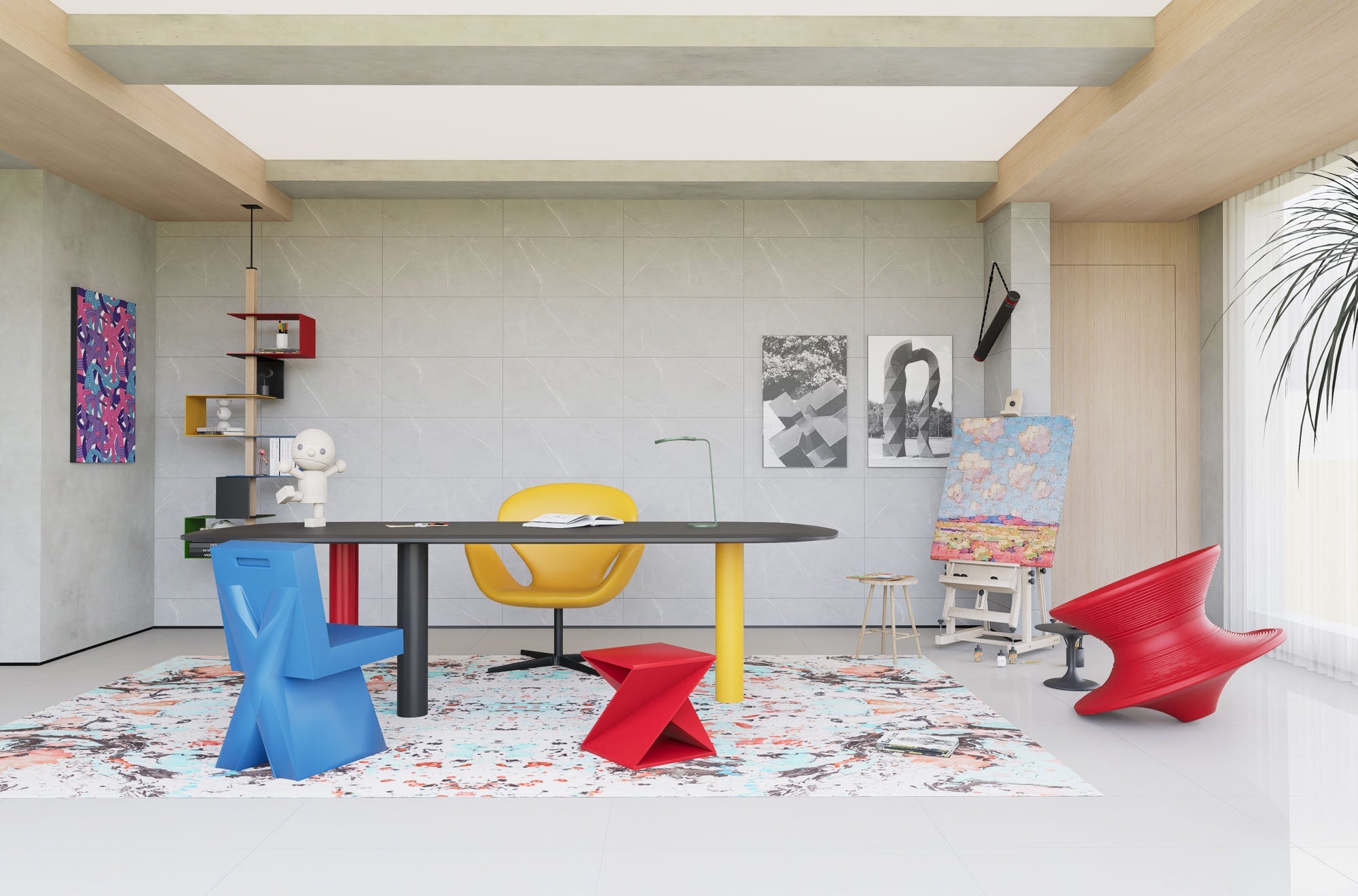 SPC-Wandverkleidung Grau Feinstruktur 800x400mm - Inhalt 1,92m²