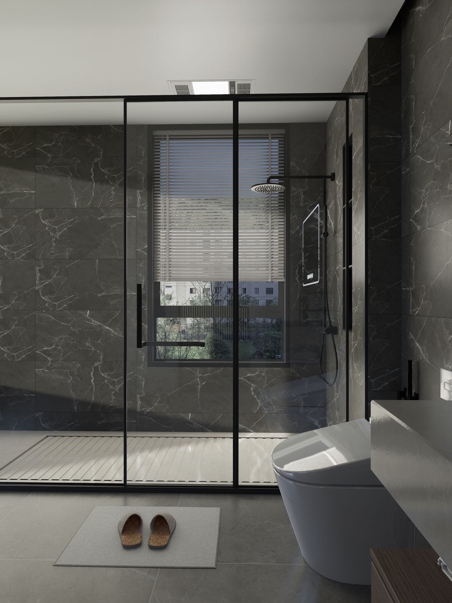 SPC-Wandverkleidung Marmor Anthrazit 800x400mm - Inhalt 1,92m²