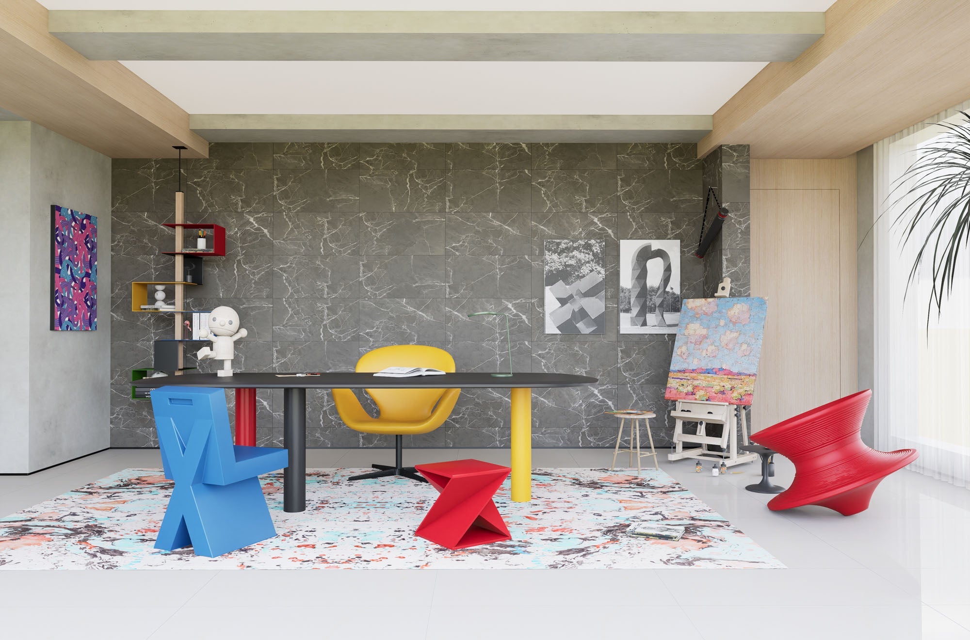 SPC-Wandverkleidung Marmor Anthrazit 800x400mm - Inhalt 1,92m²