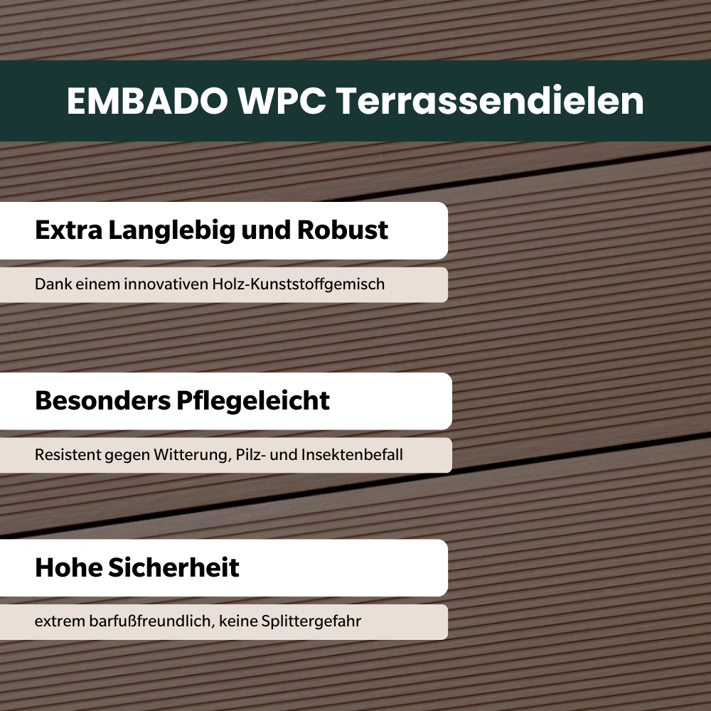 WPC-Komplettset Diamantnuss ECO Massivdiele