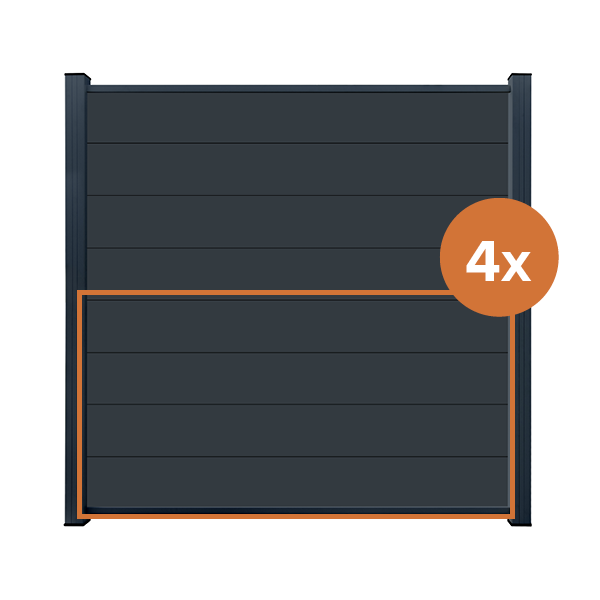 Alu Zaunprofil 4er Set Mario in Anthrazit