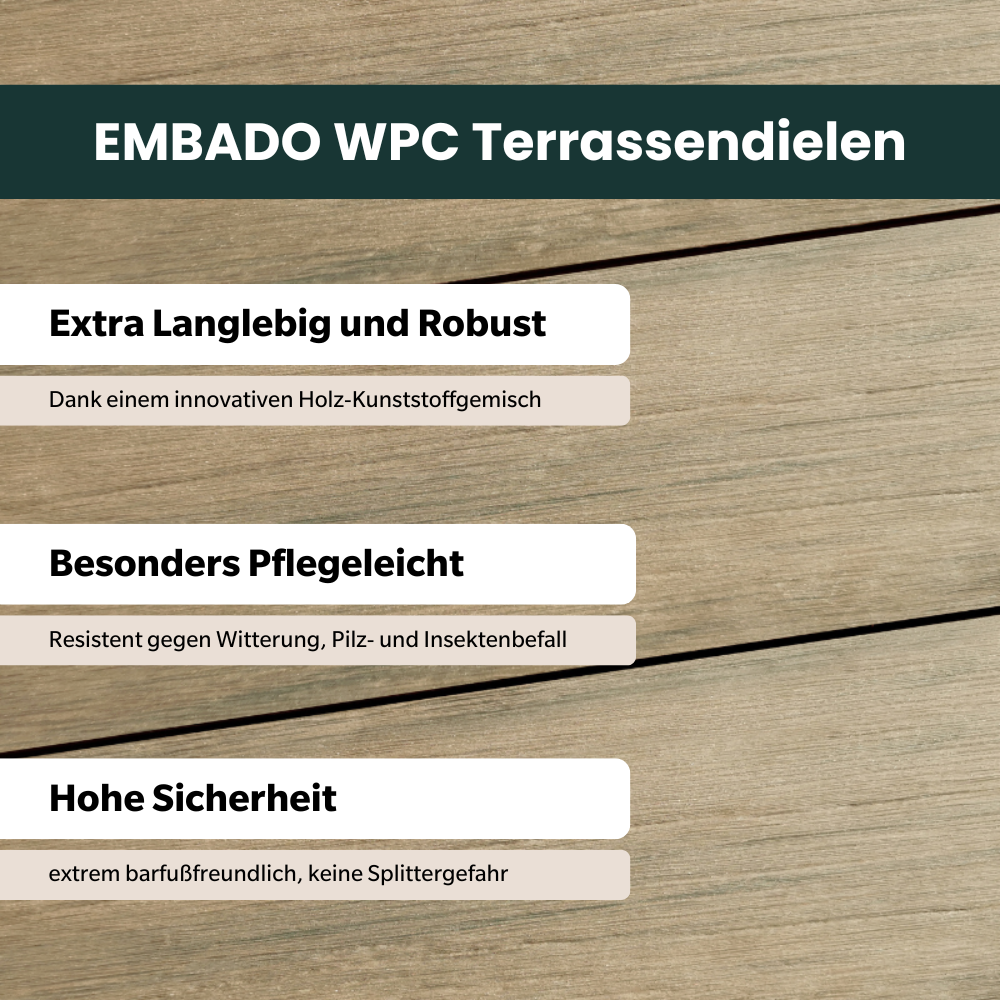 WPC Terrassendiele Massiv Antik Muskat