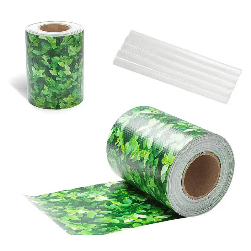 PVC Sichtschutzstreifen Blatt-Muster für Doppelstabmatten 35lfm