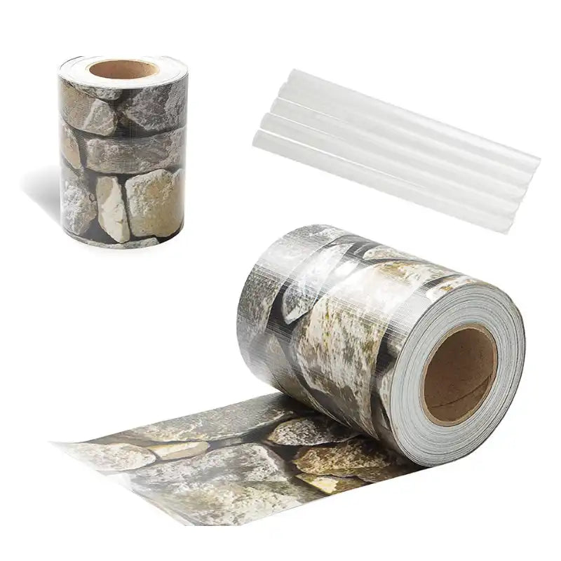 PVC Sichtschutzstreifen Steinoptik für Doppelstabmatten 35lfm