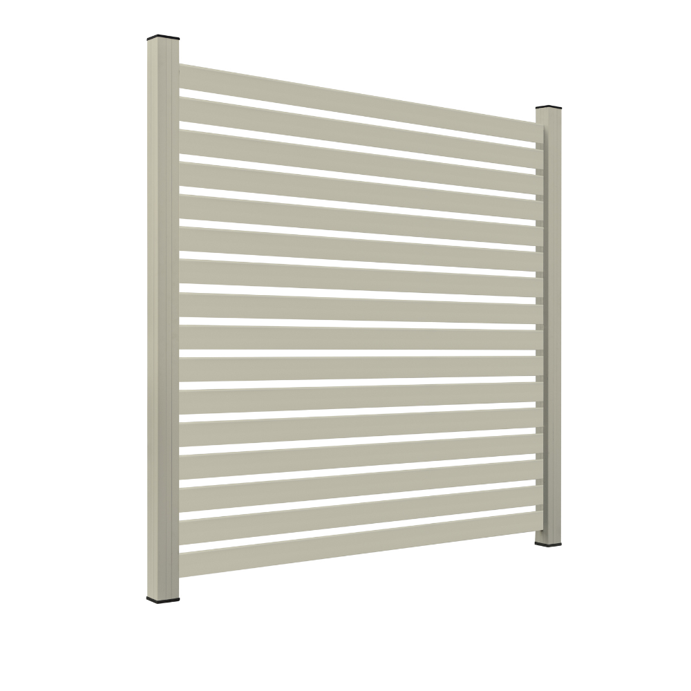 Aluminium Sichtschutzzaun MARIO Breit Seidengrau