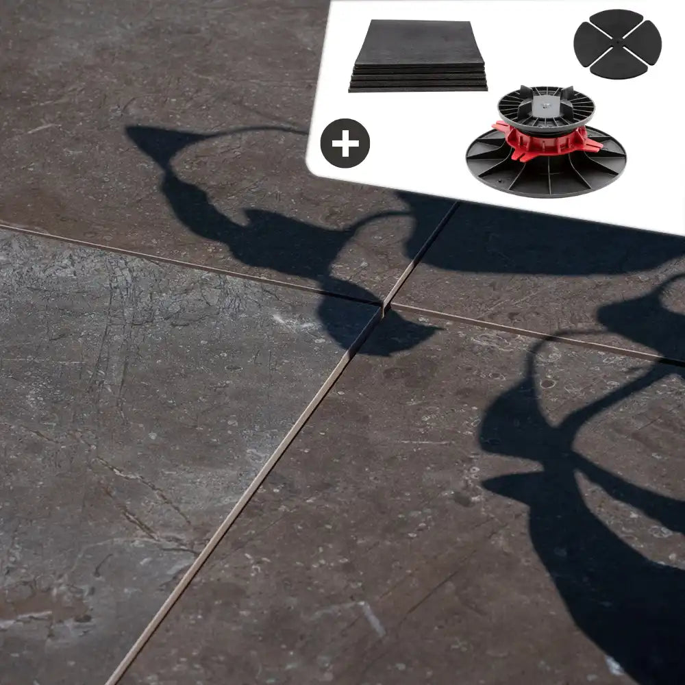 Komplettpaket Terrassenplatte Achat 60x60x2cm