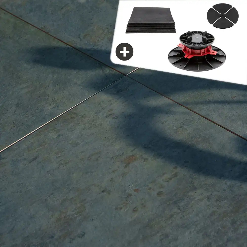 Komplettpaket Terrassenplatte Rustikal 60x60x2cm