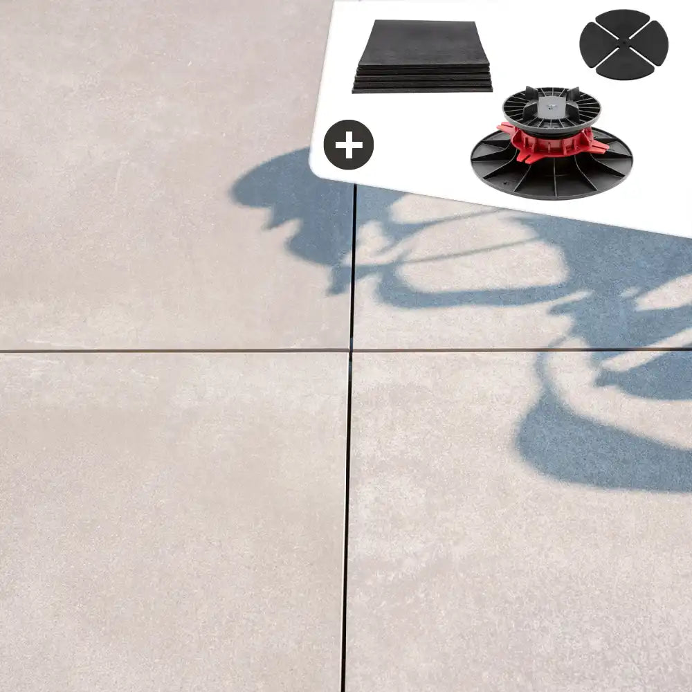 Komplettpaket Terrassenplatte White 60x60x2cm